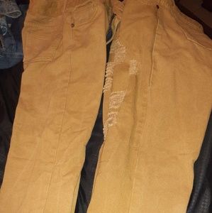 Khaki colored jeans size 18